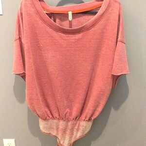 Free people wide collar bodysuit T-shirt size small